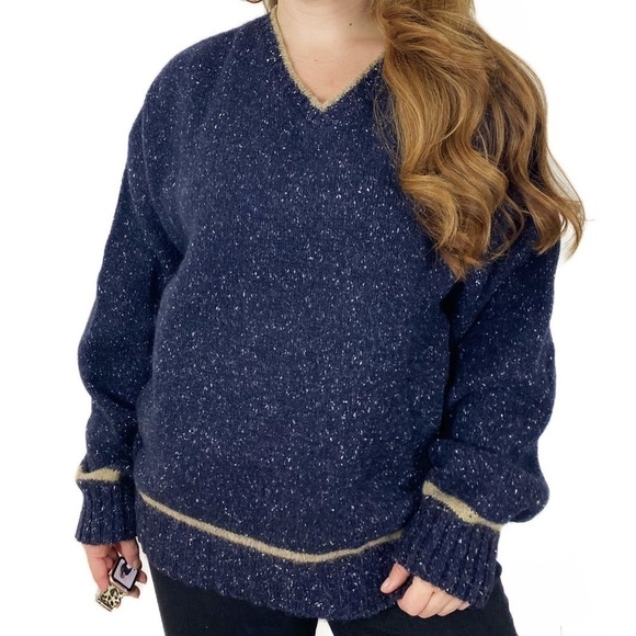 WOOLRICH Men’s Wool Blend Fuzzy Knit V-neck Grandpa Sweater Size Large - Picture 1 of 6